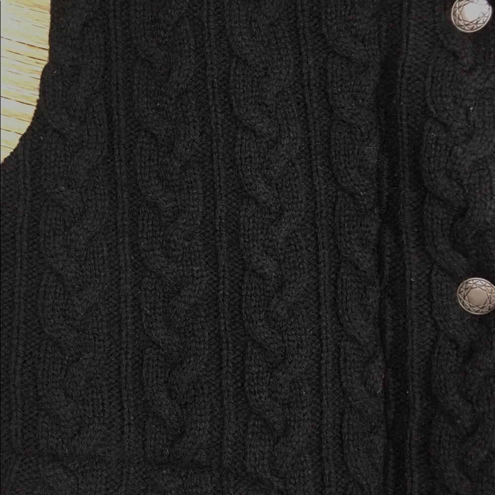 Pendleton Lambswool Cable Knit Black Front Red Gr… - image 8